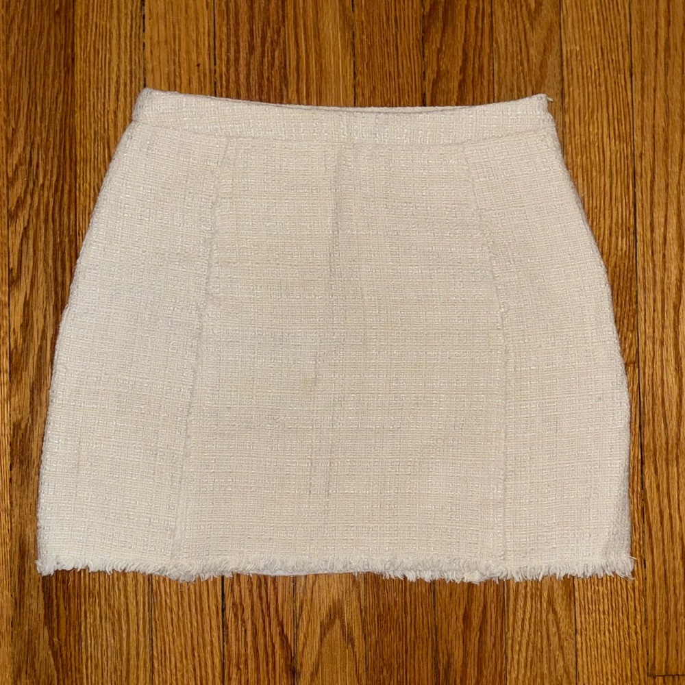 Zara Cream Tweed Mini Skirt